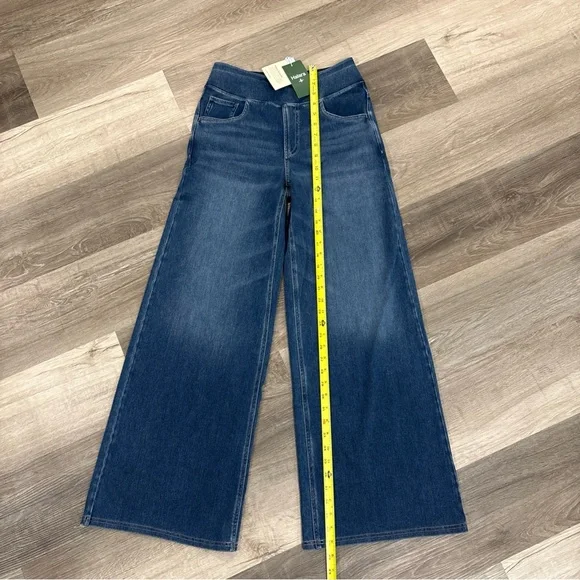 Halara High-Waisted Wide Leg Flex Denim Jeans Medium Wash Blue Size S Regular - Picture 8 of 11